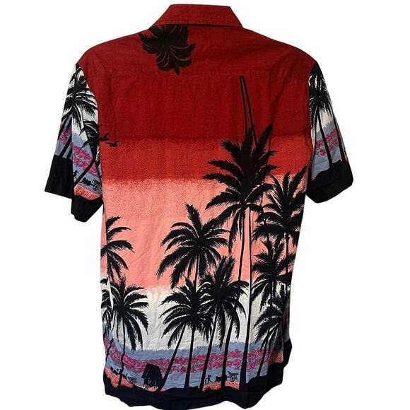 Vtg G.J. Cottage St. Thomas Floral Hawaiian Shirt Tropical Palm Embroidered Sz M - Picture 5 of 7